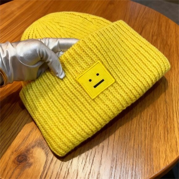 Acne Studios Accessories - Acne Yellow Knit Beanie
